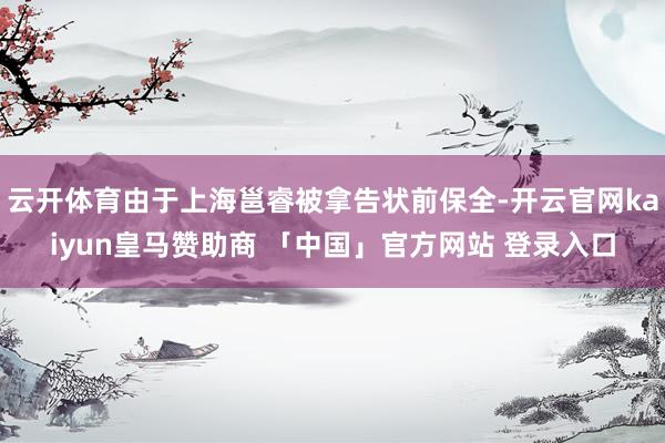 云开体育由于上海邕睿被拿告状前保全-开云官网kaiyun皇马赞助商 「中国」官方网站 登录入口