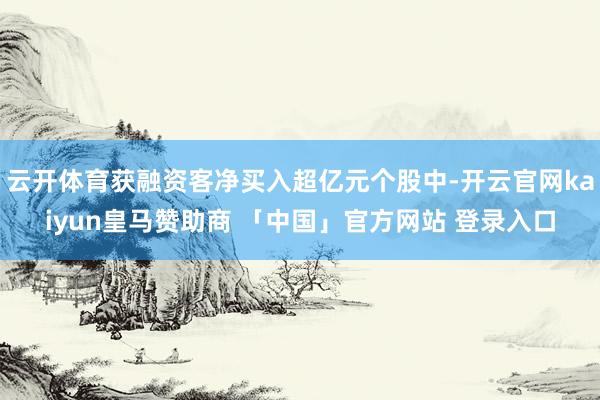 云开体育获融资客净买入超亿元个股中-开云官网kaiyun皇马赞助商 「中国」官方网站 登录入口